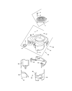 Kohler Cv730-3134 Blower Housing And Baffles Diagram and Parts List for Z-FORCES60-KH 53AH5FJD050-25HP Cub Cadet Lawn Tractor